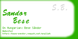 sandor bese business card